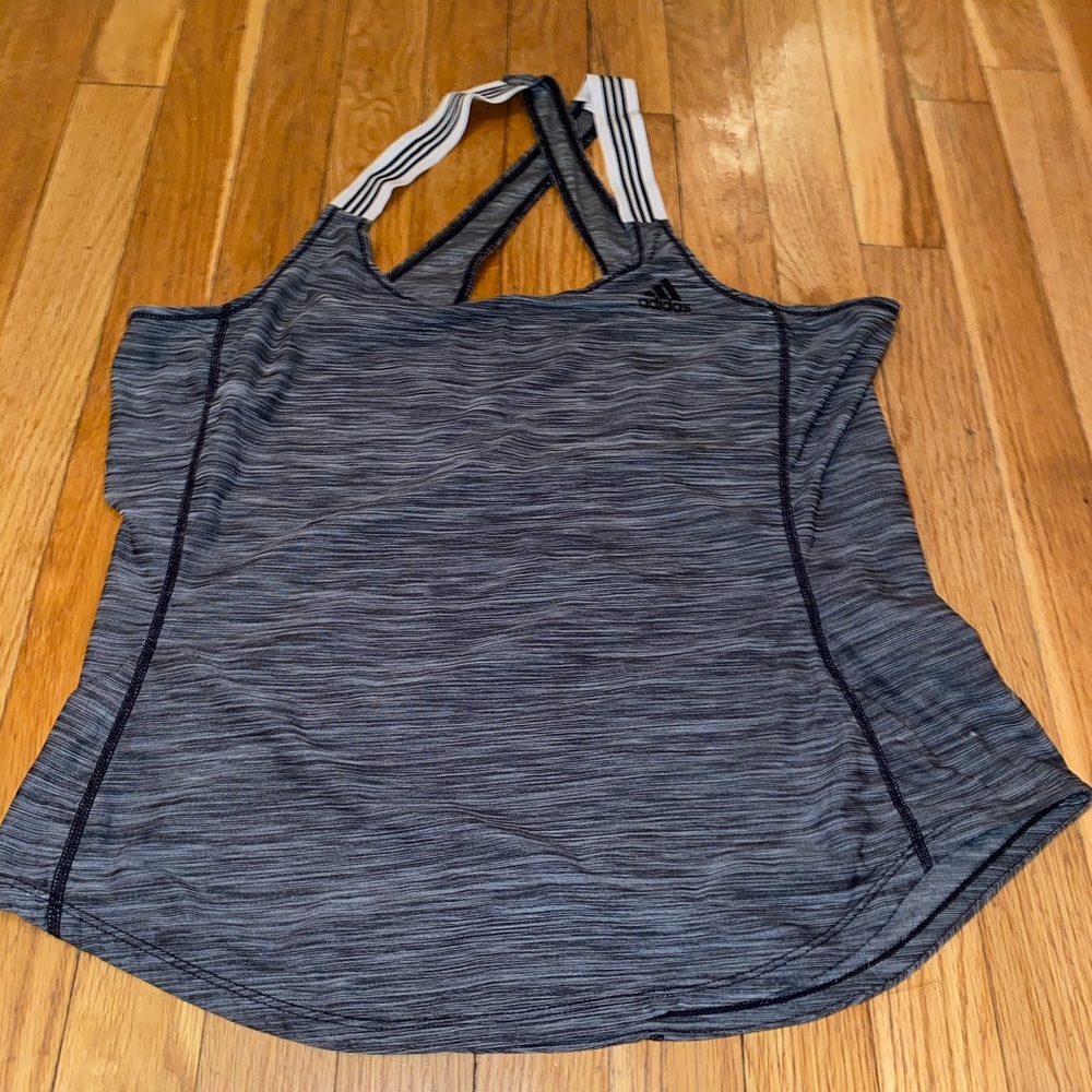 M Adidas tank top gray with twisted straps